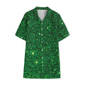 Green (NOT Real) Glitter Print Cotton Hawaiian Shirt