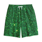 Green (NOT Real) Glitter Print Cotton Shorts
