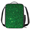 Green (NOT Real) Glitter Print Crossbody Lunch Bag