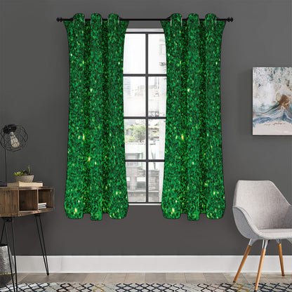 Green (NOT Real) Glitter Print Curtain