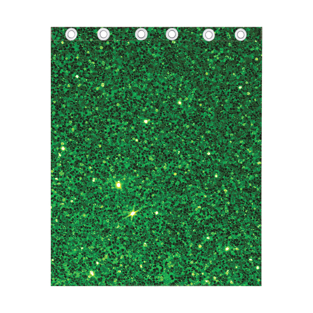 Green (NOT Real) Glitter Print Curtain