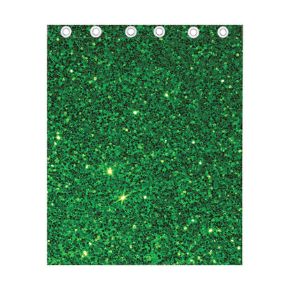 Green (NOT Real) Glitter Print Curtain