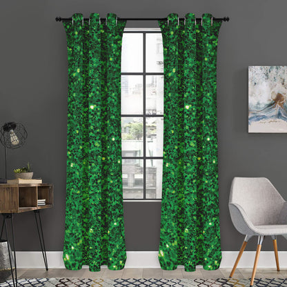 Green (NOT Real) Glitter Print Curtain