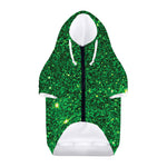 Green (NOT Real) Glitter Print Dog Zip Up Hoodie