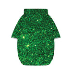 Green (NOT Real) Glitter Print Dog Zip Up Hoodie