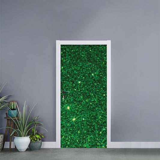 Green (NOT Real) Glitter Print Door Sticker