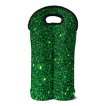 Green (NOT Real) Glitter Print Double Neoprene Wine Tote
