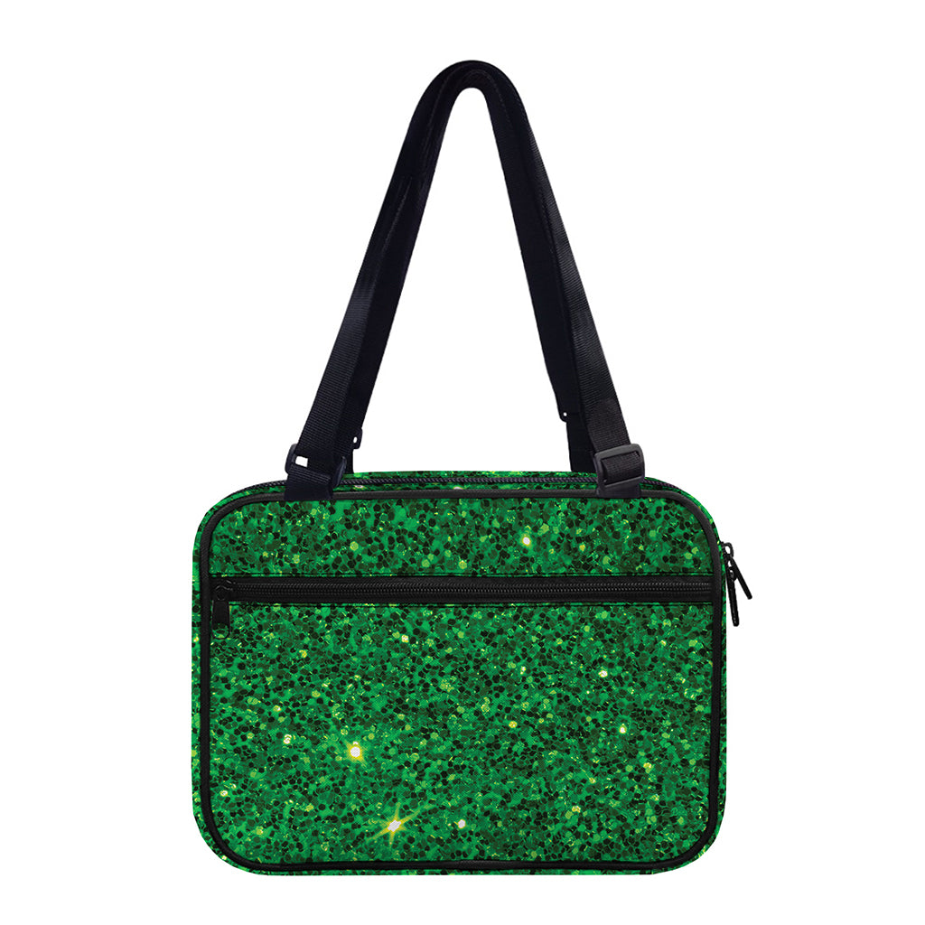 Green (NOT Real) Glitter Print Double Strap Bible Bag