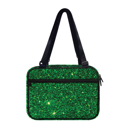 Green (NOT Real) Glitter Print Double Strap Bible Bag