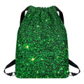 Green (NOT Real) Glitter Print Drawstring Backpack