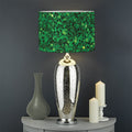Green (NOT Real) Glitter Print Drum Lamp Shade
