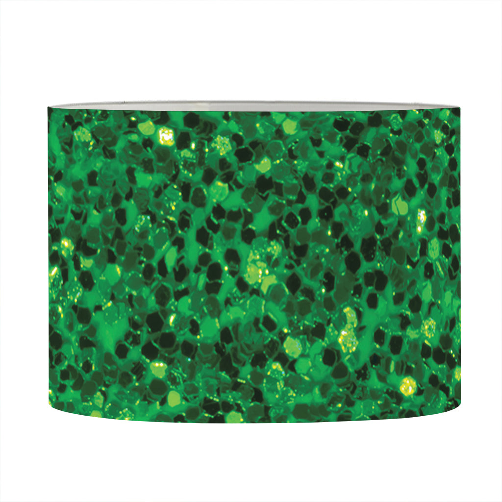 Green (NOT Real) Glitter Print Drum Lamp Shade