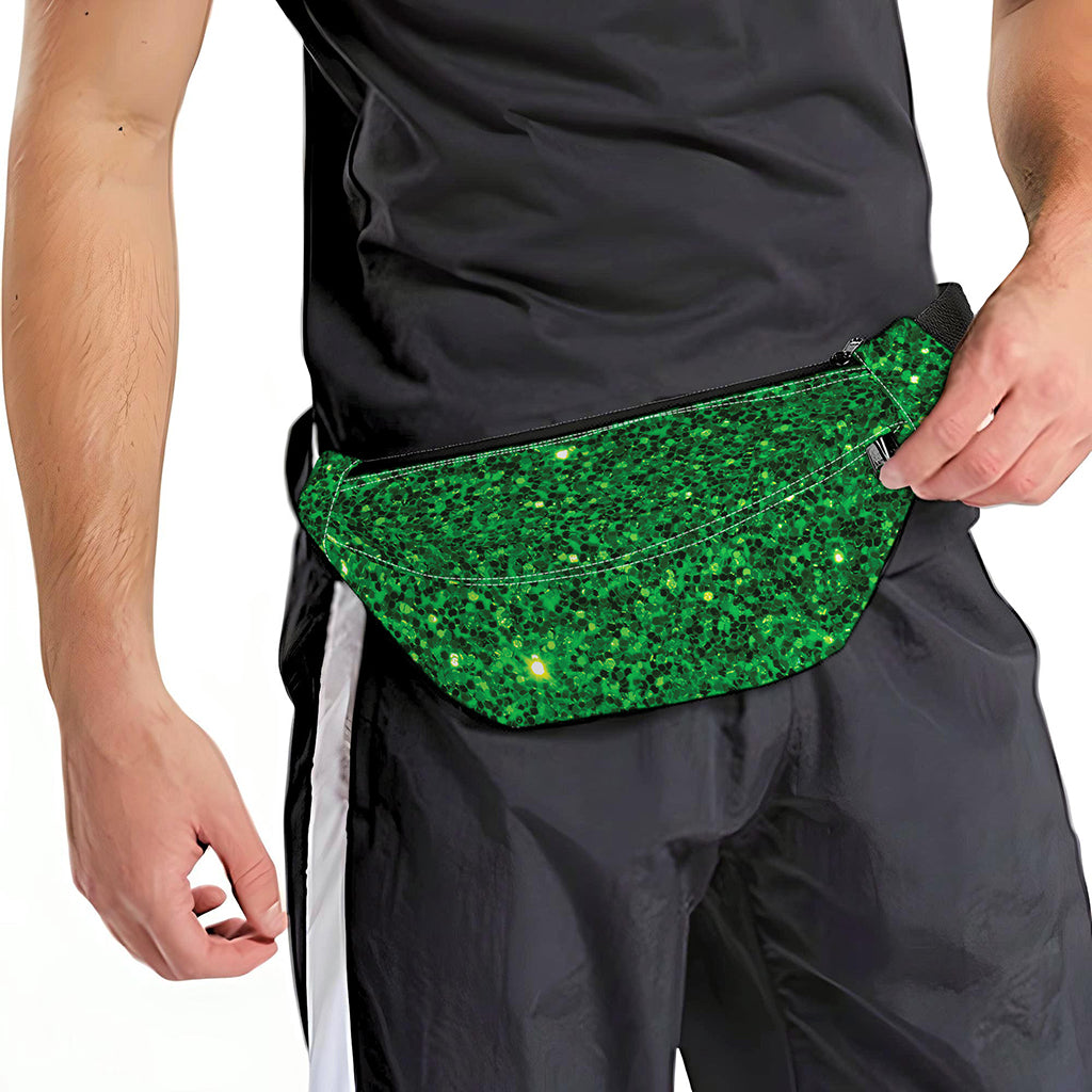Green (NOT Real) Glitter Print Fanny Pack