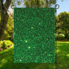 Green (NOT Real) Glitter Print Garden Flag