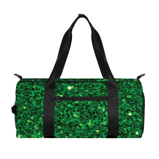 Green (NOT Real) Glitter Print Gym Bag