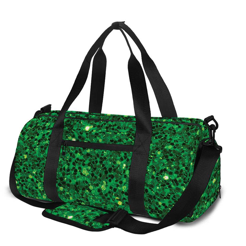 Green (NOT Real) Glitter Print Gym Bag