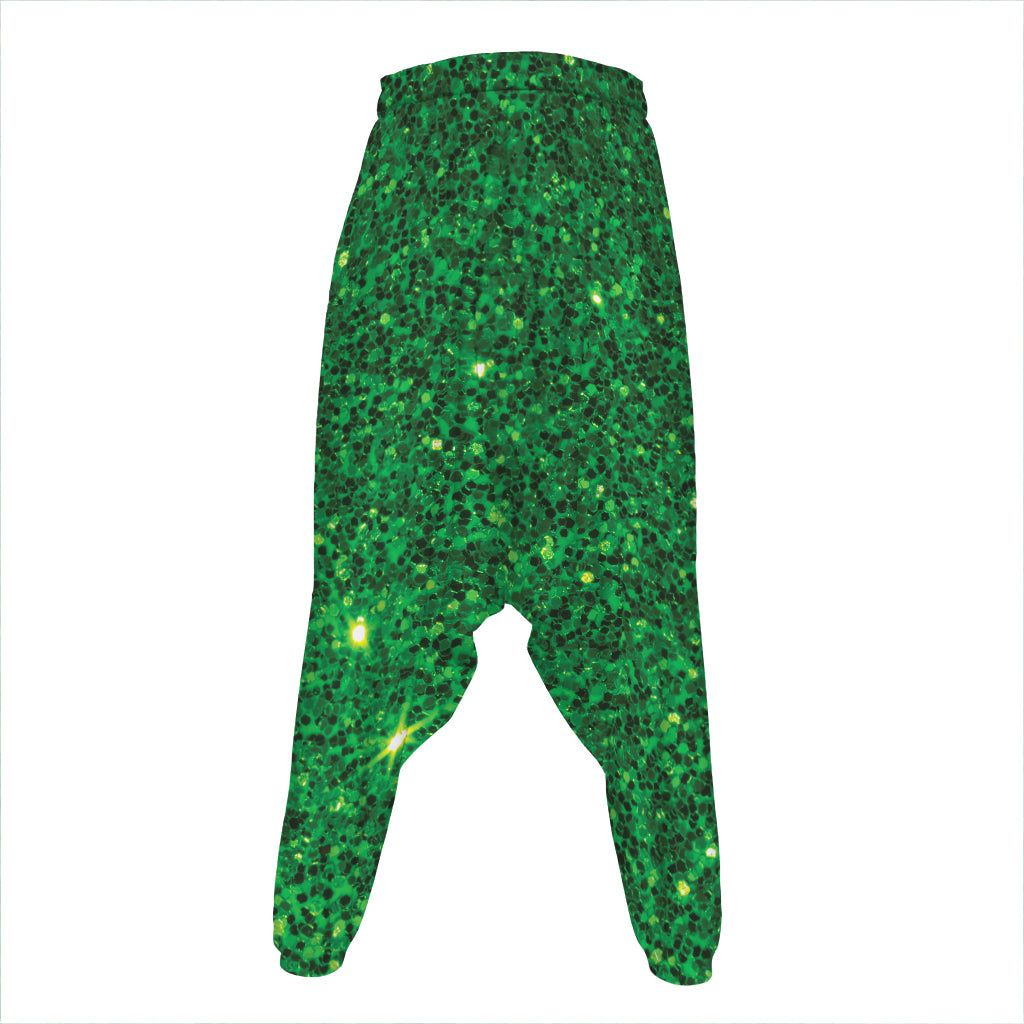 Green (NOT Real) Glitter Print Hammer Pants