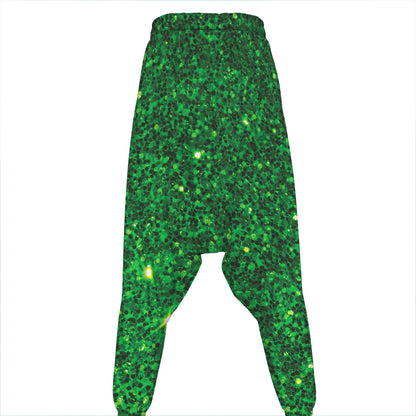 Green (NOT Real) Glitter Print Hammer Pants