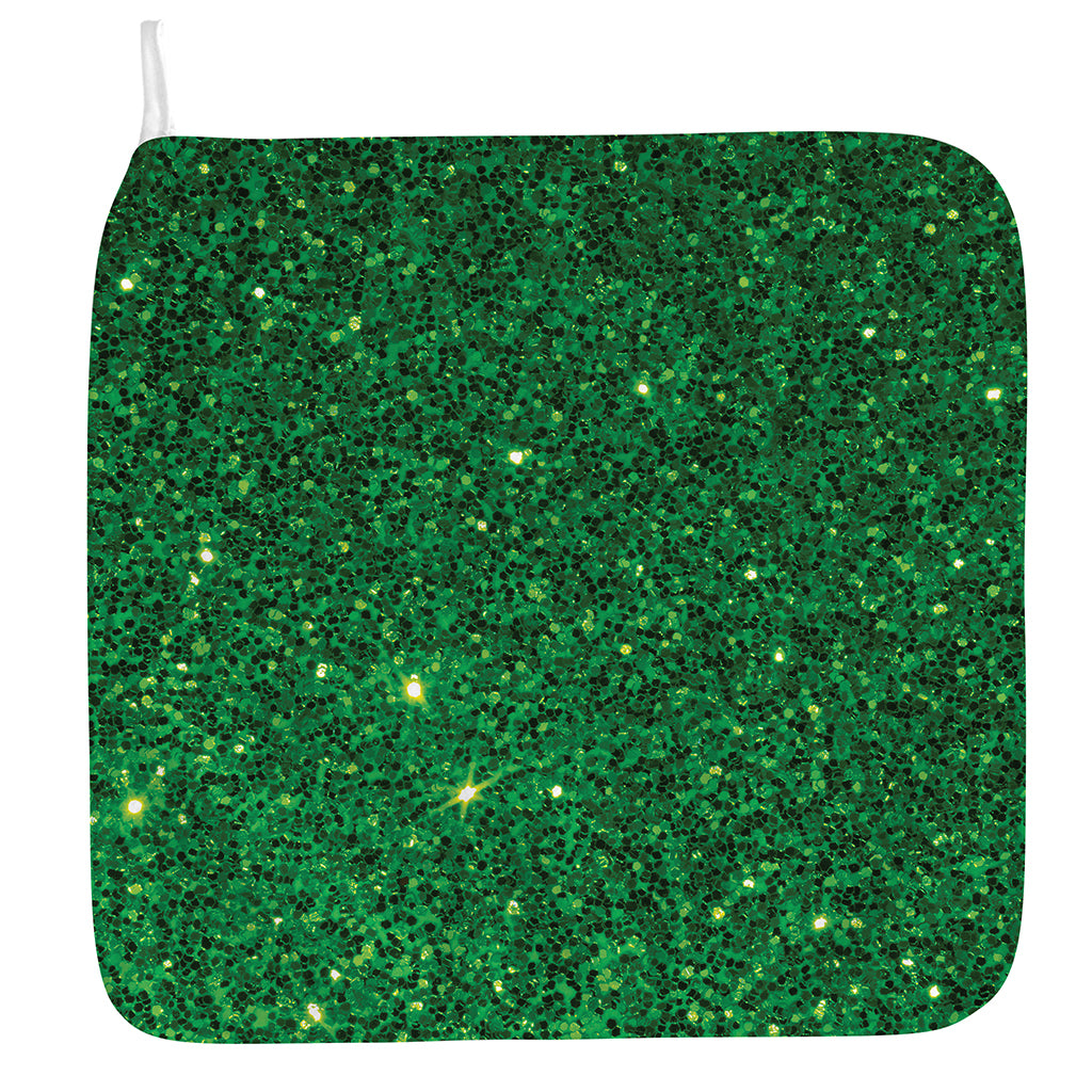 Green (NOT Real) Glitter Print Hand Towel