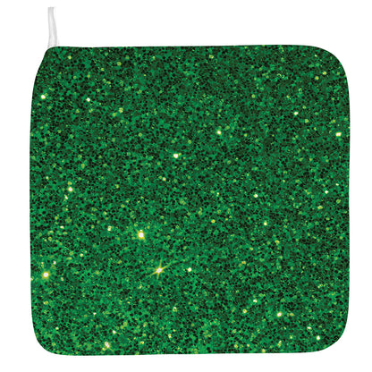 Green (NOT Real) Glitter Print Hand Towel