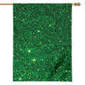 Green (NOT Real) Glitter Print House Flag