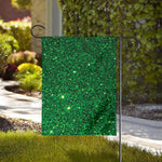 Green (NOT Real) Glitter Print House Flag