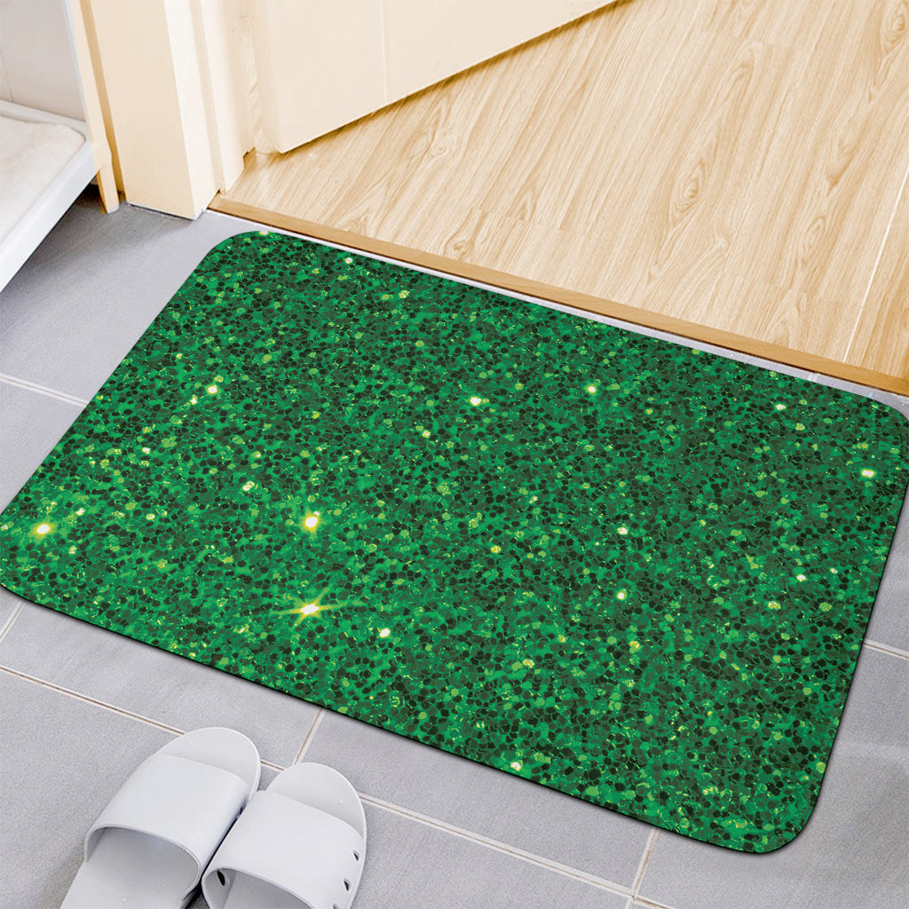 Green (NOT Real) Glitter Print Indoor Door Mat