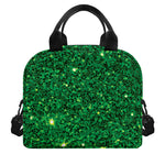 Green (NOT Real) Glitter Print Insulated Lunch Bag