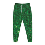 Green (NOT Real) Glitter Print Jogger Pants