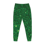 Green (NOT Real) Glitter Print Jogger Pants