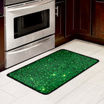 Green (NOT Real) Glitter Print Kitchen Mat