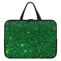 Green (NOT Real) Glitter Print Laptop Sleeve With Handle
