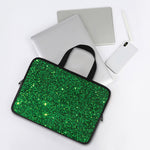 Green (NOT Real) Glitter Print Laptop Sleeve With Handle