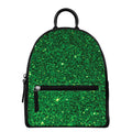 Green (NOT Real) Glitter Print Leather Backpack