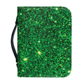 Green (NOT Real) Glitter Print Leather Bible Cover