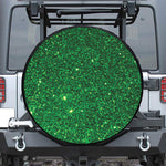 Green (NOT Real) Glitter Print Leather Spare Tire Cover