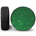 Green (NOT Real) Glitter Print Leather Spare Tire Cover