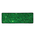 Green (NOT Real) Glitter Print Long Kitchen Mat