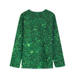 Green (NOT Real) Glitter Print Long Sleeve Short Coat