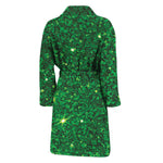 Green (NOT Real) Glitter Print Men's Bathrobe