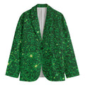 Green (NOT Real) Glitter Print Men's Blazer