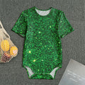 Green (NOT Real) Glitter Print Men's Bodysuit