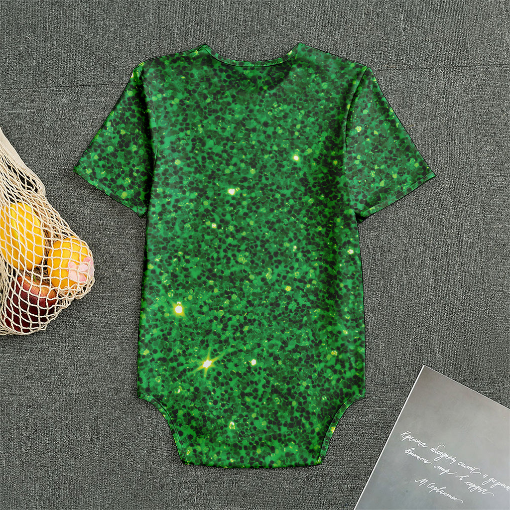 Green (NOT Real) Glitter Print Men's Bodysuit
