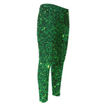 Green (NOT Real) Glitter Print Men's Compression Pants