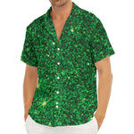Green (NOT Real) Glitter Print Men's Deep V-Neck Shirt