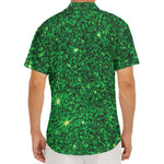 Green (NOT Real) Glitter Print Men's Deep V-Neck Shirt