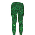 Green (NOT Real) Glitter Print Men's Leggings