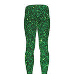Green (NOT Real) Glitter Print Men's leggings