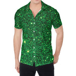 Green (NOT Real) Glitter Print Men's Shirt