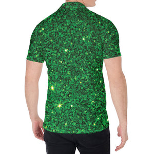 Green (NOT Real) Glitter Print Men's Shirt